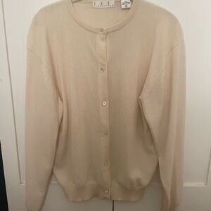 TSE Cream Button-Up Cardigan